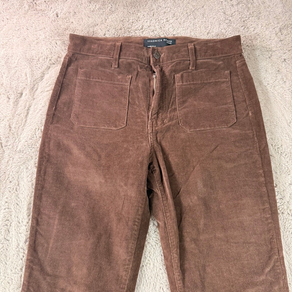 Veronica Beard Jeans Corduroy Sheridan High Rise Flare Bell Bottom Boho Retro 31 - Picture 14 of 16